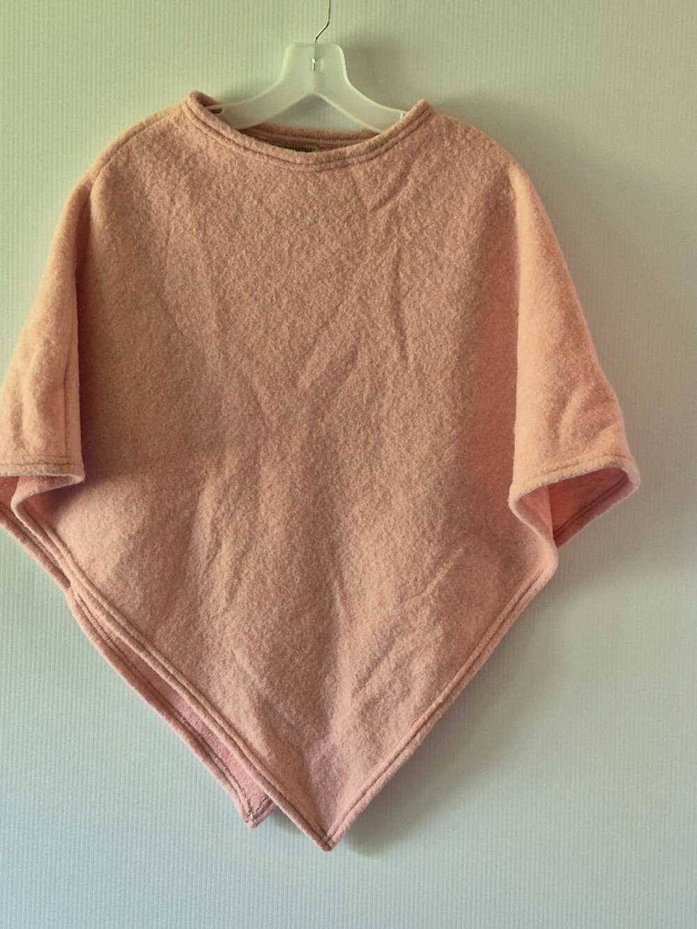 Fratelli Talli Italian Rose Pink Wool Blend Poncho
